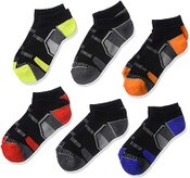 Wholesale - 6pk No Show Boys Socks Black Assorted, UPC: 042825682757